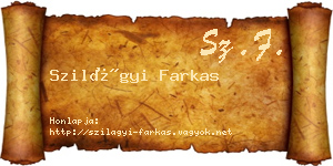 Szilágyi Farkas névjegykártya